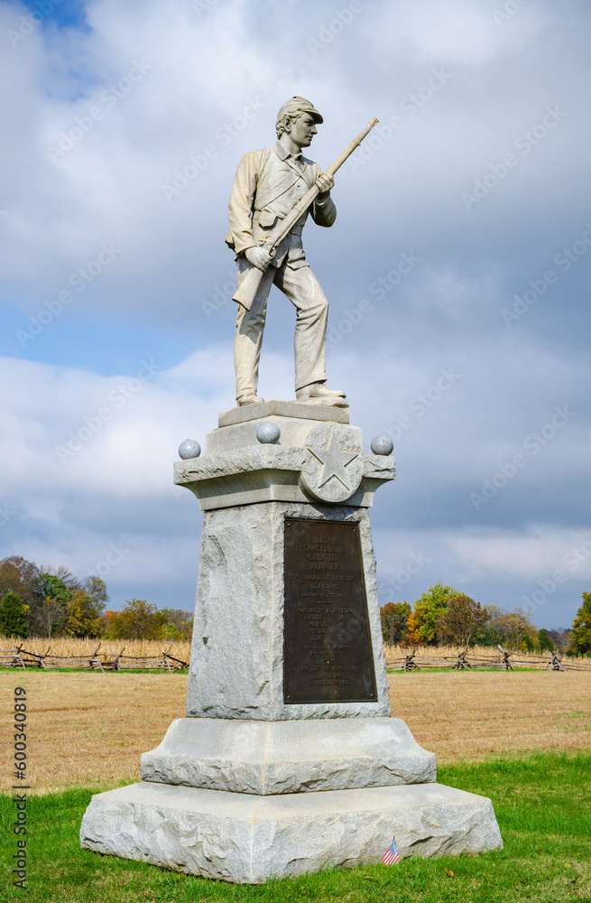 Soldier Statue at Antietam National Battlefield in northwestern Maryland
