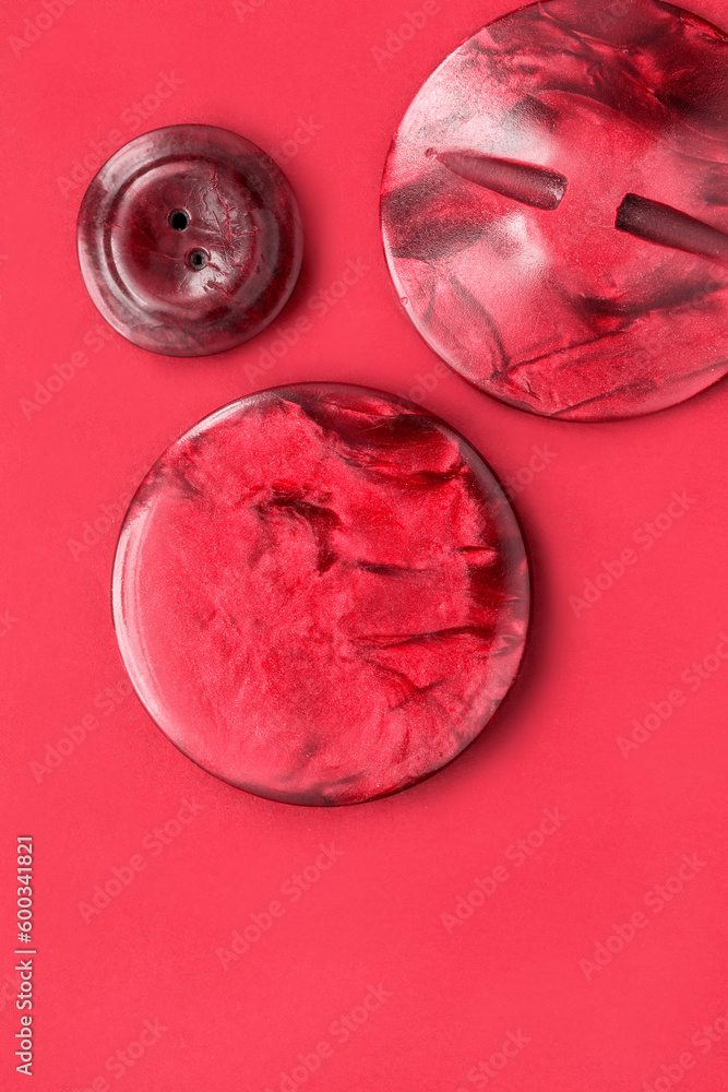 Fototapeta premium Buttons on red background