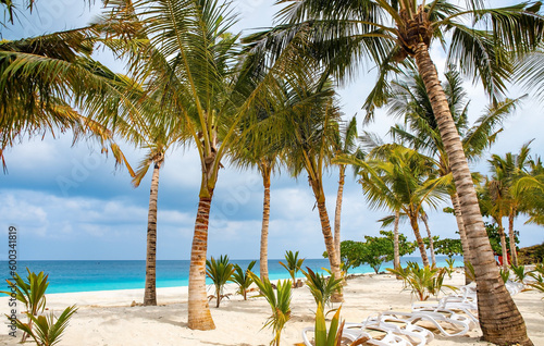 Beautiful tropical island of Zanzibar. Sea and beach of Zanzibar, Tanzania. 