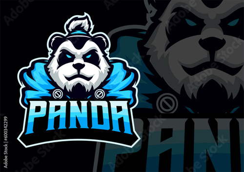 Panda masscot logo esport illustration premium vector