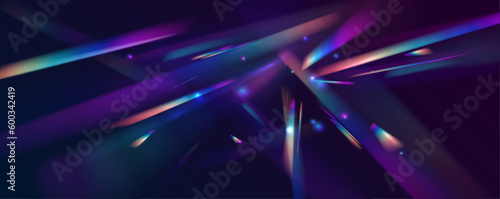 Rainbow crystal light leak flare reflection effect vector illustration. Transparent light refraction pattern for adding effects to backgrounds and objects. 