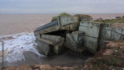 Godwin battery on the eroded Yorkshire coast photo