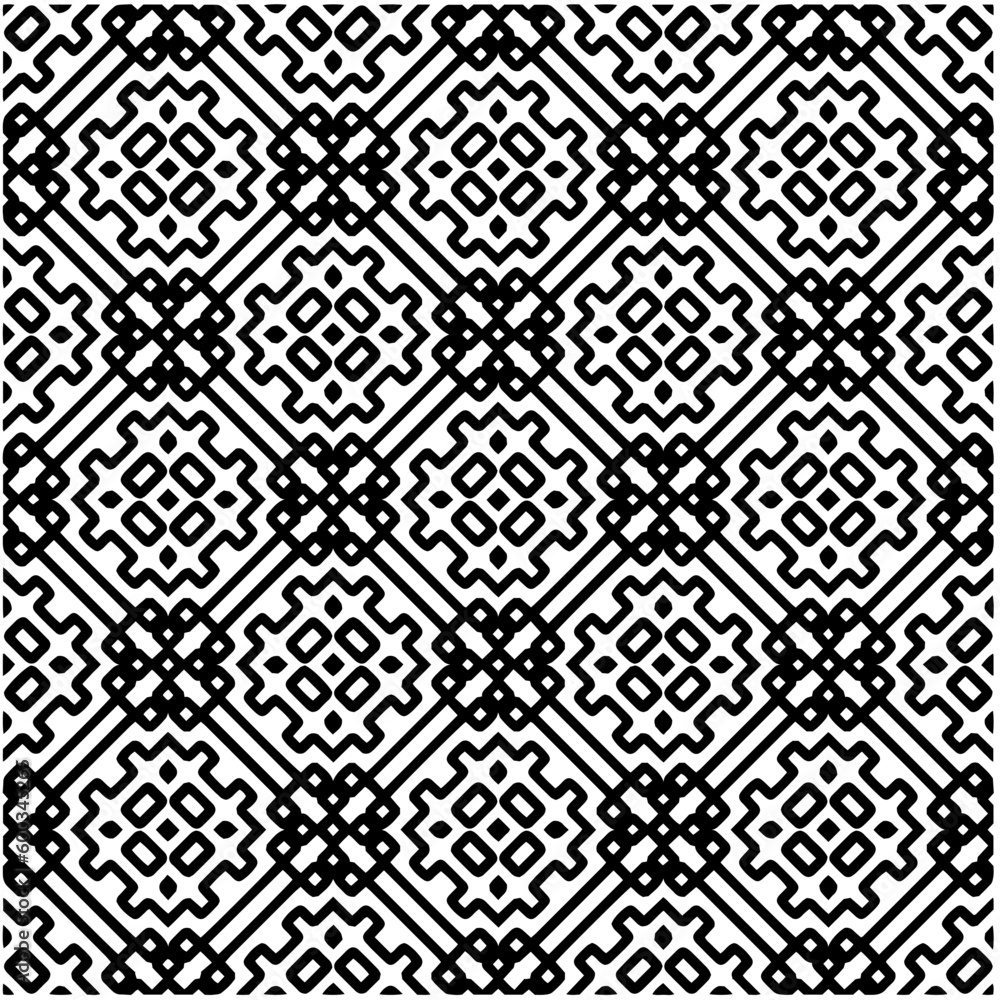 Abstract seamless monochrome pattern on white background for coloring. Design for banner, card, invitation, postcard, textile, fabric, wrapping paper, coloring book. Abstract seamless monochrome pattern on white background for coloring. Design for banner, card, invitation, postcard, textile, fabric, wrapping paper, coloring book.