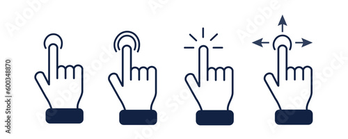 Finger up icon. Hand set vector ilustration.