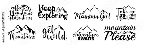 Mountain T shirt Design Bundle  Quotes about Traveling  Adventure T shirt  Hiking  Camping typography T shirt design Collection