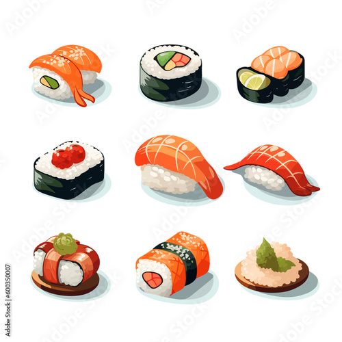 vector sushi set 1