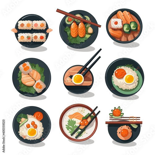 vector sushi set 4