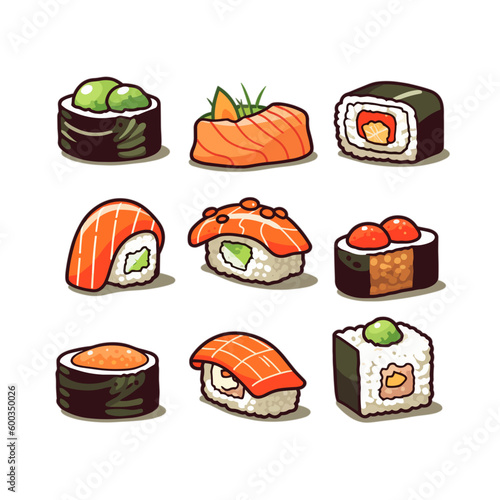 vector sushi set 6