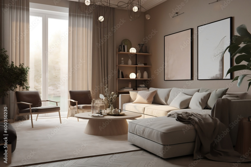 Fototapeta premium Generative AI a living room design