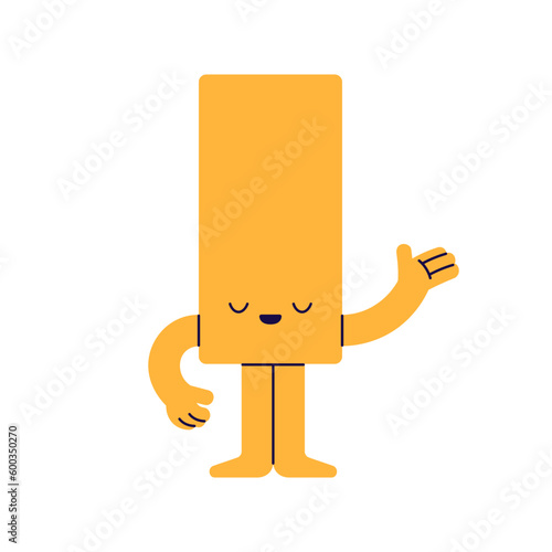 Cute geometric shape character reciting poetry, performing. Funny inspired ge...