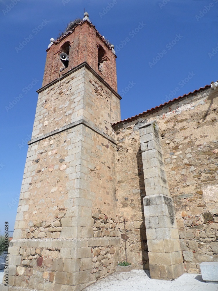 Traditional Extremadura church in La Coronada - Spain 