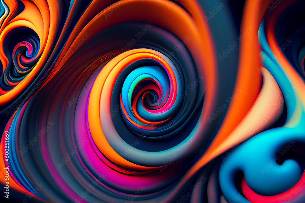 A Fusion of Curved Shapes and Colorful Lines Generative AI A Fusion of Curved Shapes and Colorful Lines Generative AI