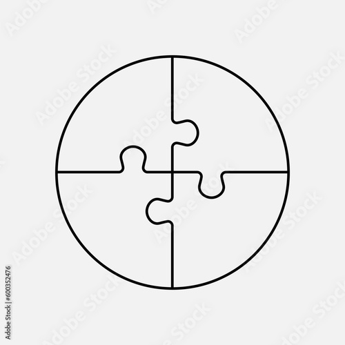 Diagram infographic for 4 steps, circle puzzle