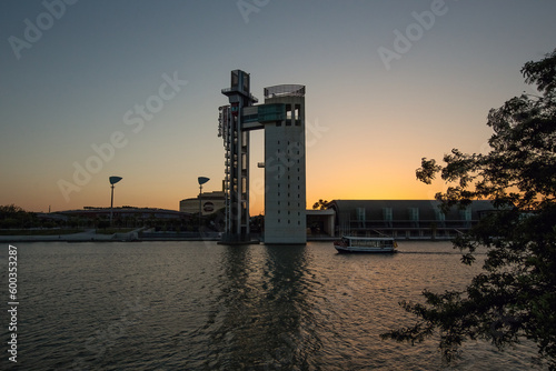 Schindler tower for testing elevators Seville Spain photo