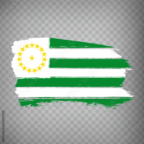 Flag of Caqueta from brush strokes. Flag Caqueta Department of Colombia on transparent background for your web site design, app, UI. Colombia. EPS10. photo