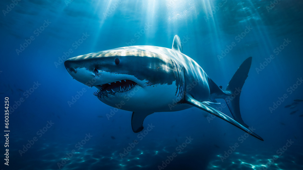 Capturing the Megalodon Shark. Generative AI