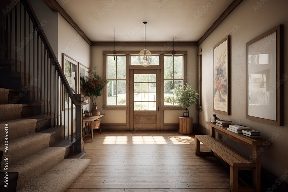 Wood entrance farmhouse. Generate Ai Wood entrance farmhouse. Generate Ai