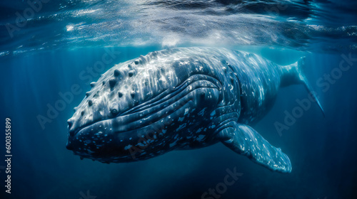 The Majestic Presence of a Whale Calf.  Generative AI