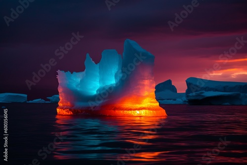 Iceberg neon colors. Generate Ai