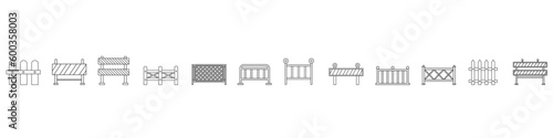 Fence icon vector set. paling illustration sign collection. fencing symbol. hedge logo.