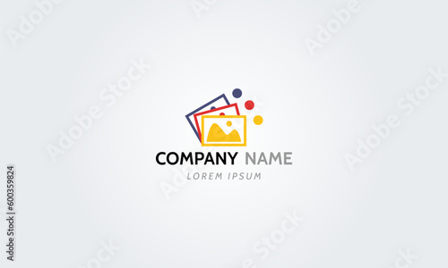 Image gallery icon, silhouette Landscape photo pictogram, album picture symbol signs vector illustration