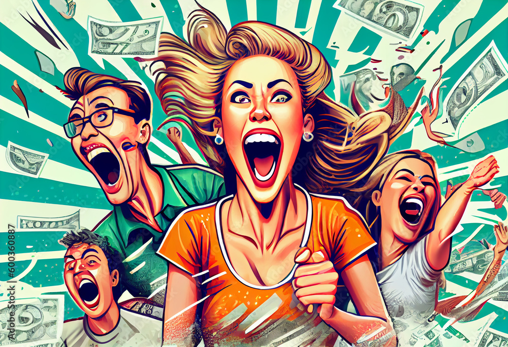 People screaming illustration. AI generative. People screaming illustration. AI generative.
