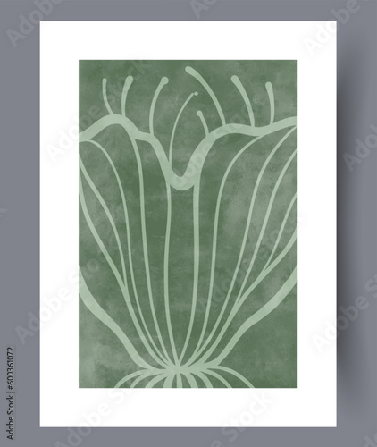 Abstract fantasy aesthetic improvisation wall art print. Contemporary decorative background with improvisation. Wall artwork for interior design. Printable minimal abstract fantasy poster.
