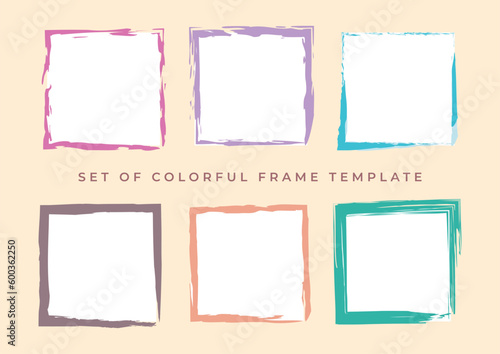 set of colorful frame template