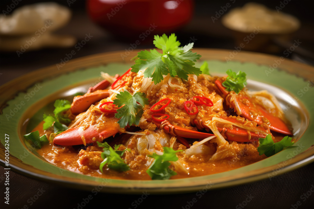Stir Fried Crab with Curry Powder in dish