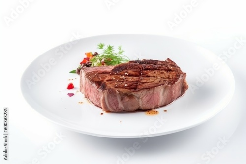 Meat steak plate. Generate Ai