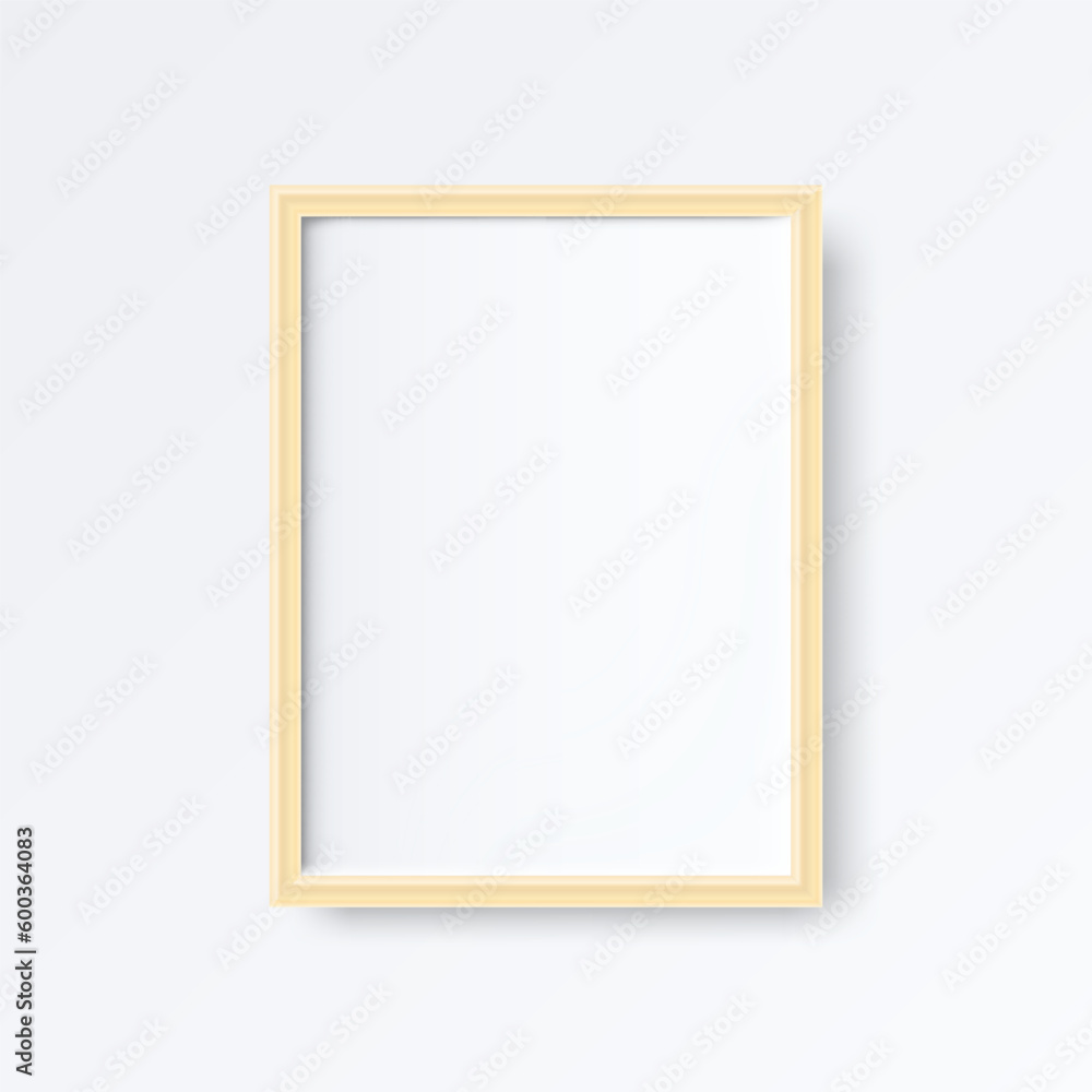 Decorative frame, photo frame with yellow rims on a gray background, design element Decorative frame, photo frame with yellow rims on a gray background, design element