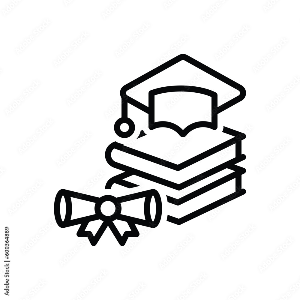 Black line icon for academic Black line icon for academic