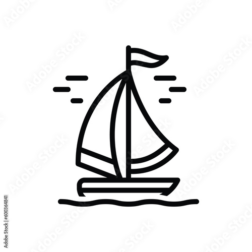 Black line icon for sailing 