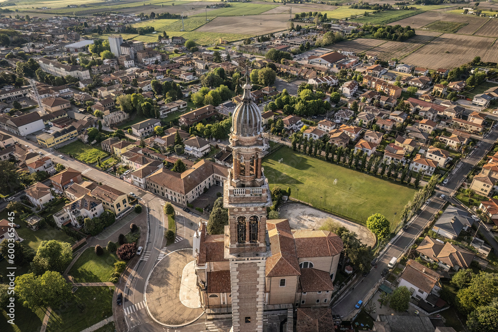 Aerial Image of Santa Sofia Bell Tower in Lendinara