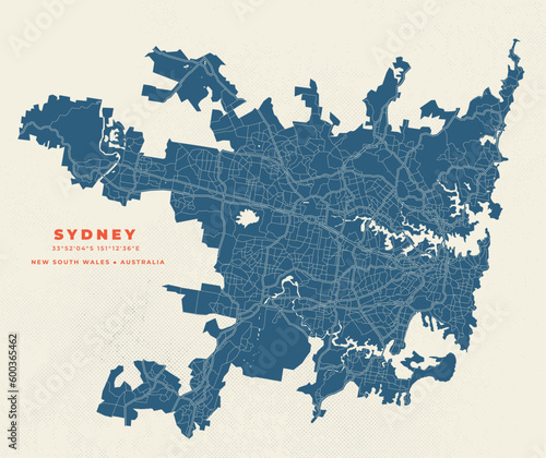Sydney - Australia map vector poster flyer