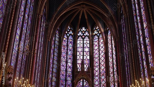Interior View of Sainte-Chapelle, a Gothic Style Royal Chapel in the Centre of Paris.
