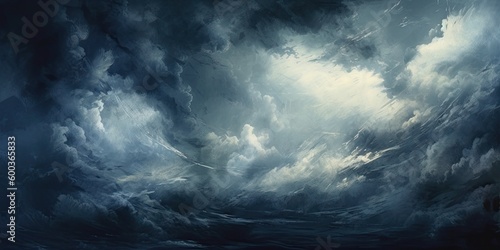 gray grunge smoke texture, dark sky, black night cloud, horror theme background Fototapet