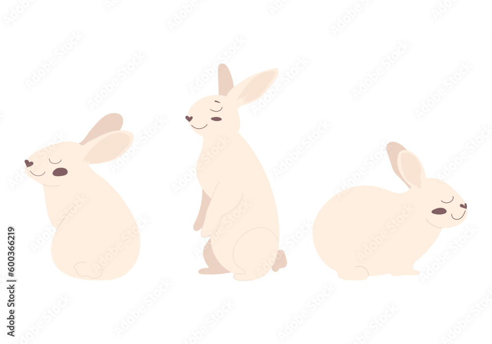 A set of bunny illustrations A set of bunny illustrations