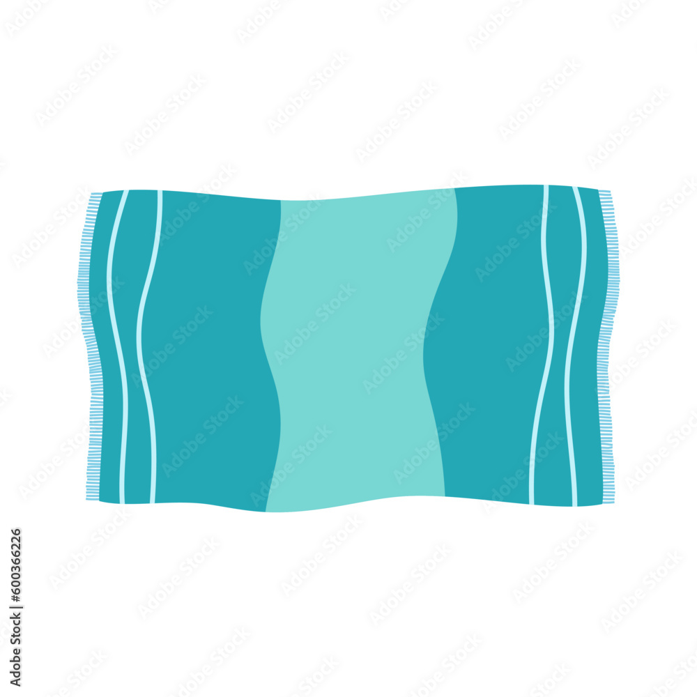 cartoon beach towel isolated on white background