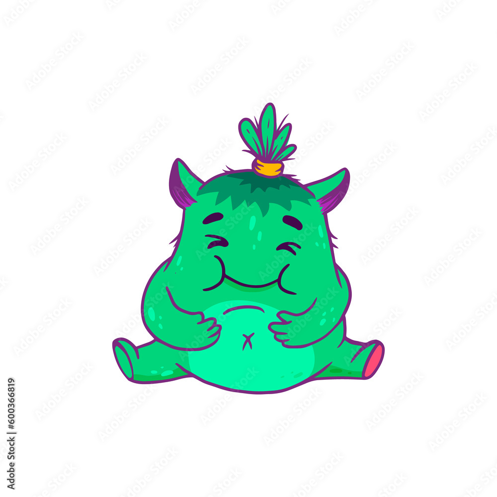 Cute cartoon monster on white background. Icon monster. Funny Alien. Cute cartoon monster on white background. Icon monster. Funny Alien.