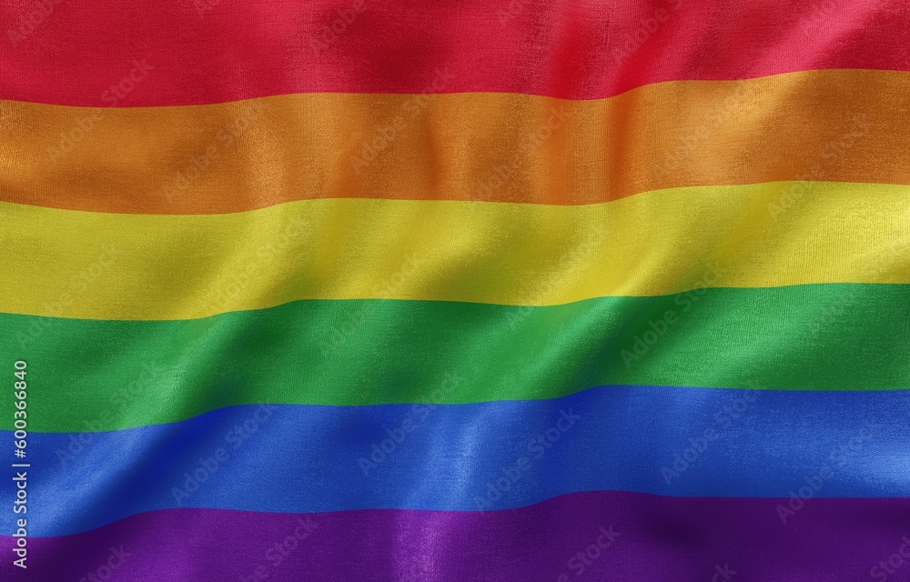 Naklejka premium Flag of LGBTQIA+ background, Close-Up waving flag. 3d Rendering