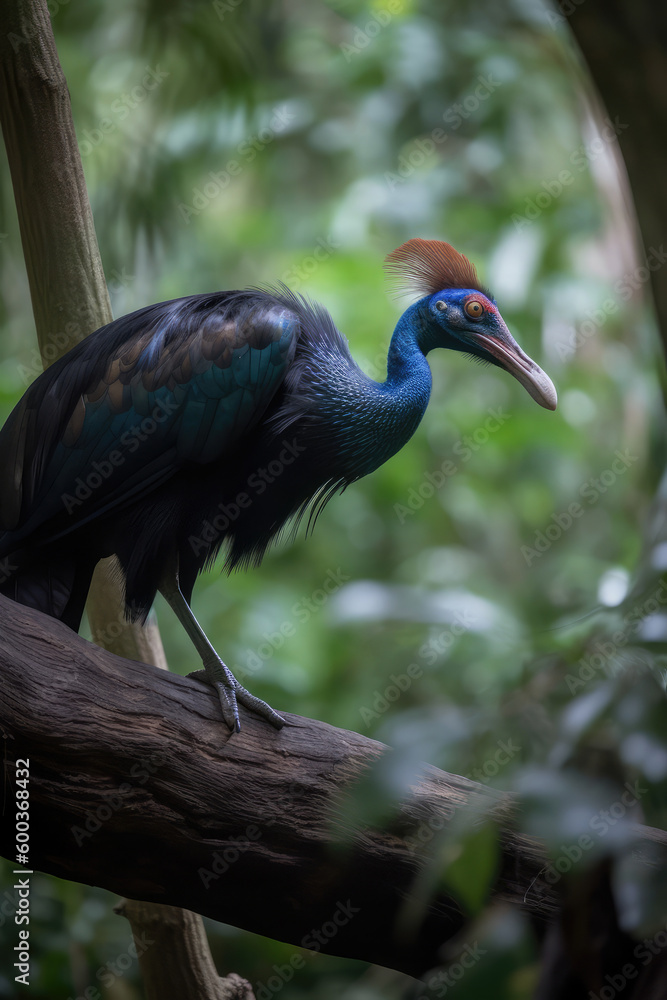 Naklejka premium Cassowary portrait in the wild. Australian wildlife photography