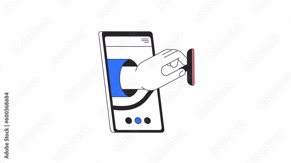 Mobile health app animation. Animated doctor hand with stethoscope in smartphone 2D cartoon flat colour line object. 4K video concept footage on white with alpha channel transparency for web design Mobile health app animation. Animated doctor hand with stethoscope in smartphone 2D cartoon flat colour line object. 4K video concept footage on white with alpha channel transparency for web design