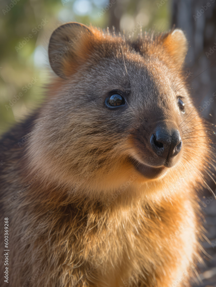Fototapeta premium Close-up of a quokka. Generative AI
