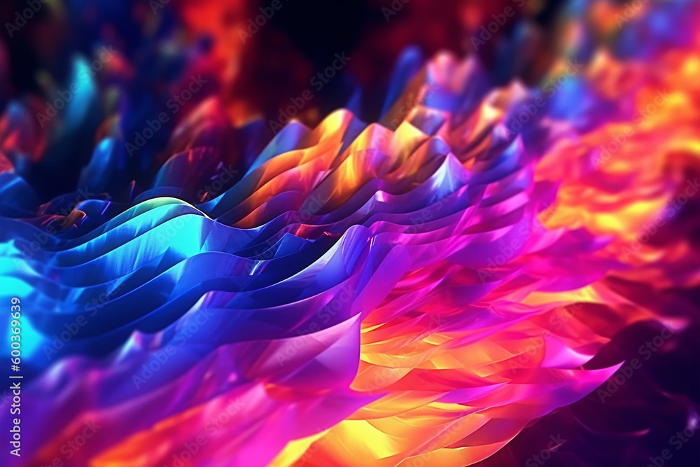 Obraz premium Ai generative image of a synth wave futuristic and technology background with neon lights and abstract shapes in colorful tones 