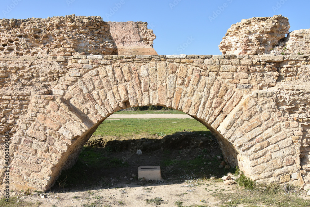 Single Arch in Carthage Roman Aqueduct, Tunisia