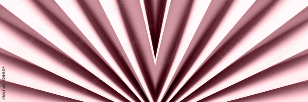Fototapeta premium Abstract pink pleated paper decor for art abstract background. Banner