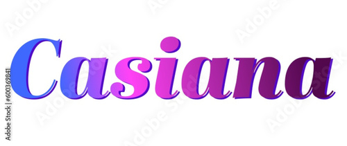 Casiana - pink and blue color - female name - ideal for websites, emails, presentations, greetings, banners, cards, books, t-shirt, sweatshirt, prints

