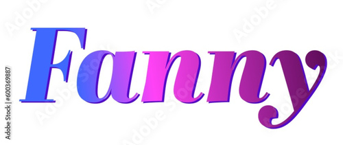 Fanny - pink and blue color - female name - ideal for websites, emails, presentations, greetings, banners, cards, books, t-shirt, sweatshirt, prints

