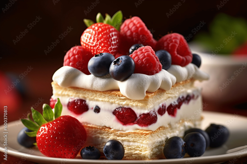 cheesecake with berries dessert generative ai cheesecake with berries dessert generative ai